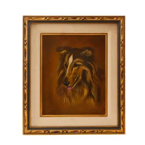 0012 (A D) Vintage Collie Painting