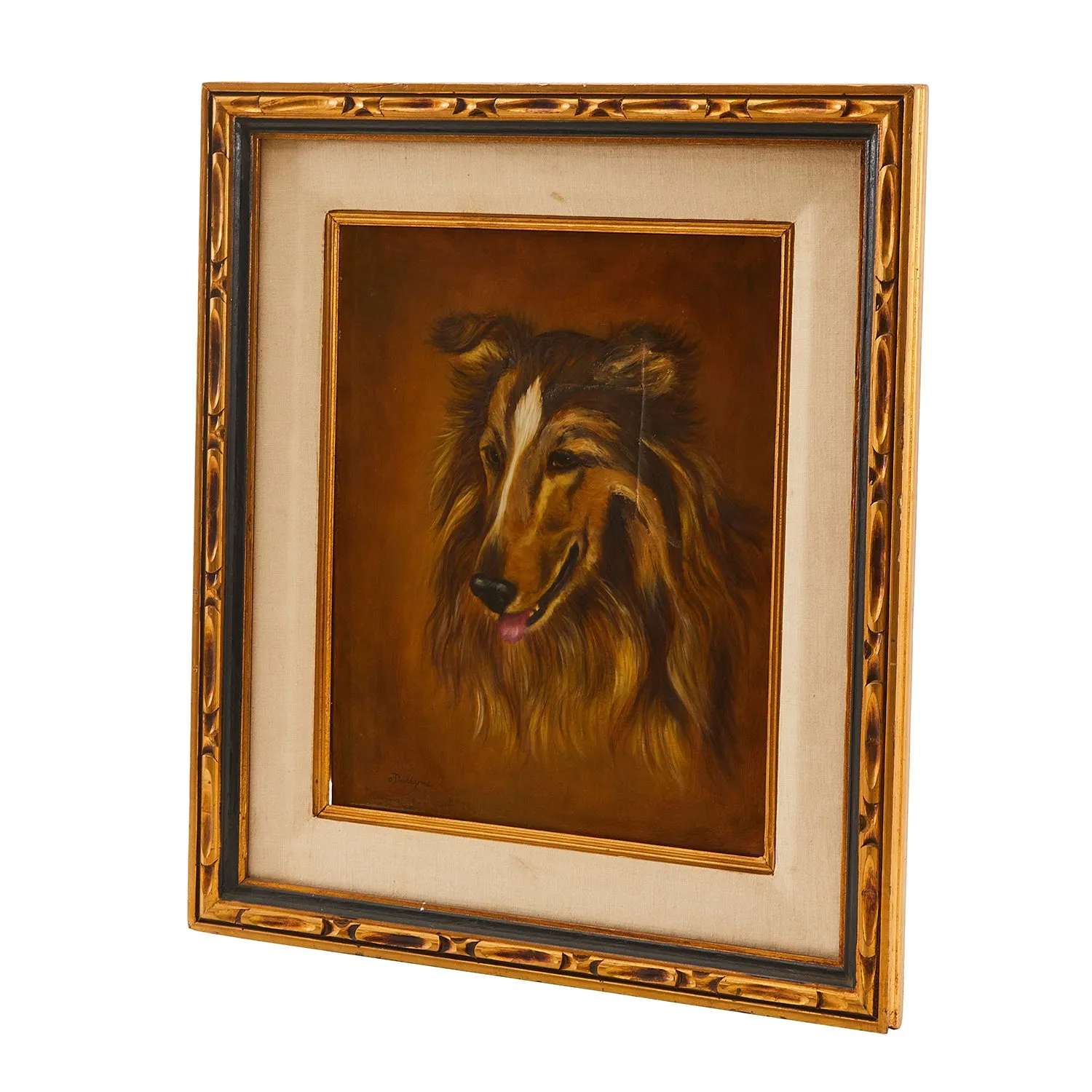 0012 (A D) Vintage Collie Painting