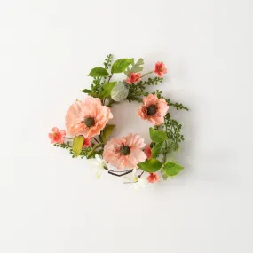 11.25"H Sullivans Peachy Poppy Mini Wreath, Multicolored