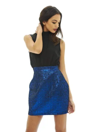 2 in 1 Metallic Skirt Dress