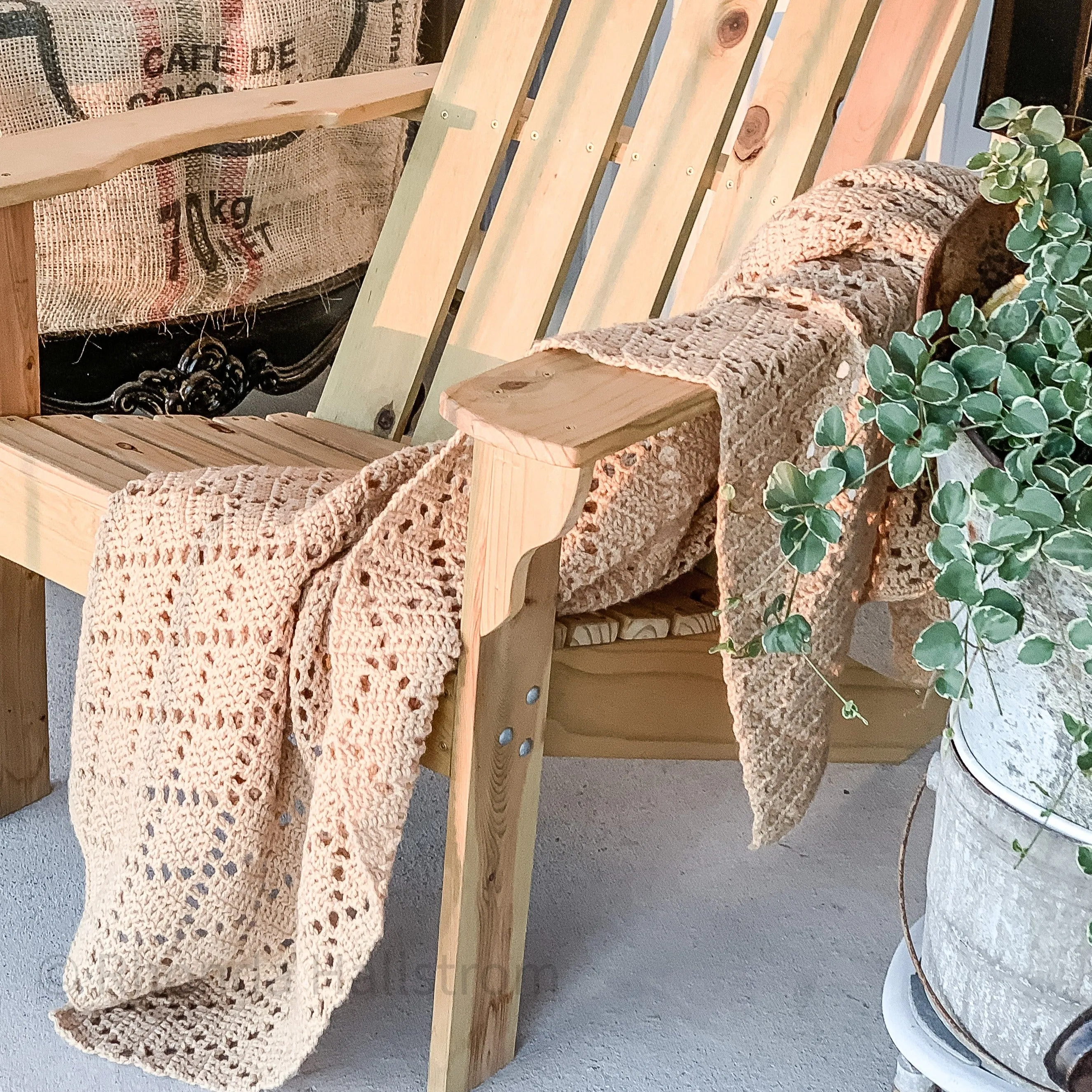 Antique Hand Crochet Blanket