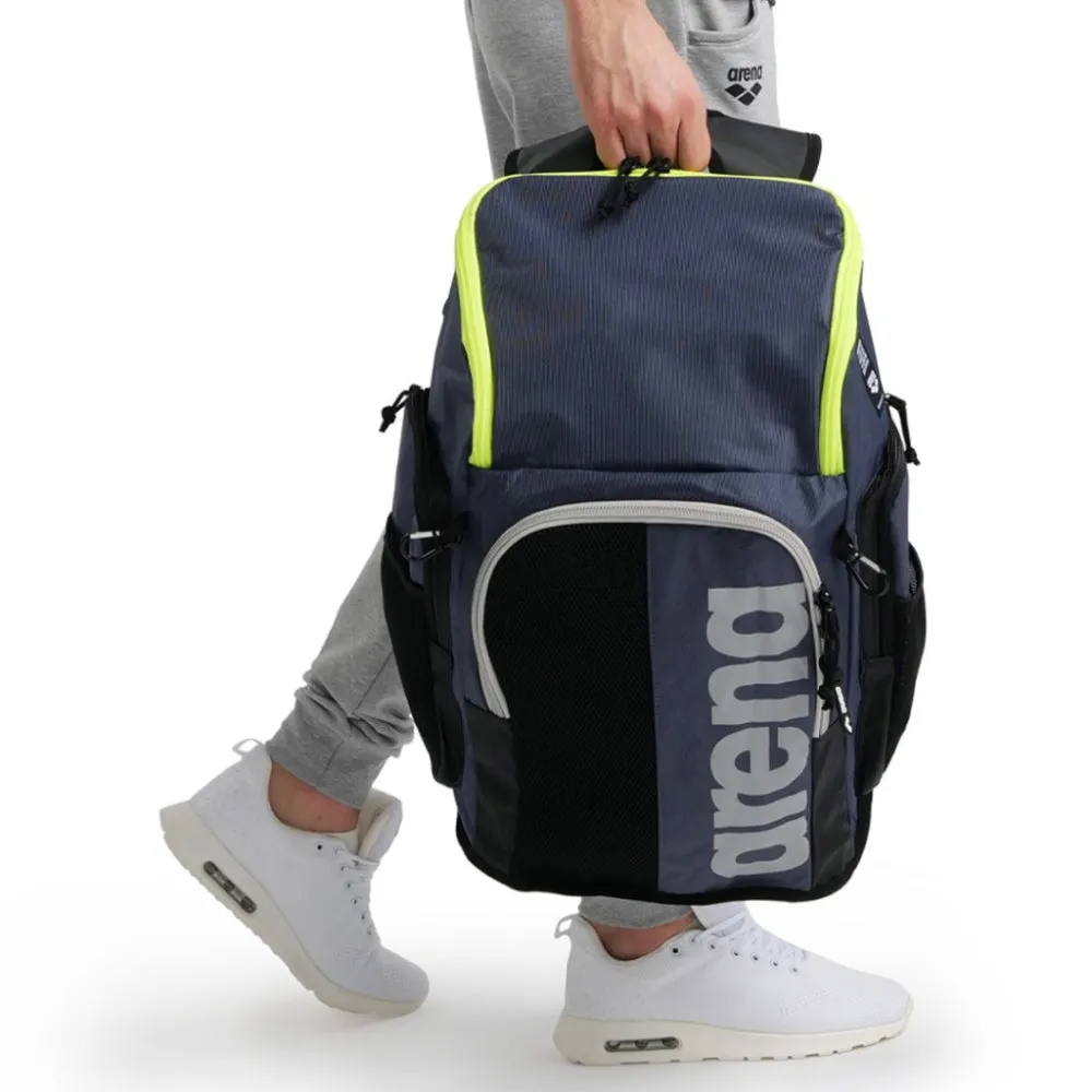 ARENA Spiky III Backpack 45 Backpack (Navy/Neon Yellow)