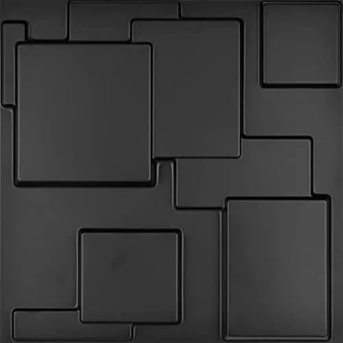 Art3d A10033BK 3D Wall Panels, Matt Black, 32 Square Feet (12 Pack)