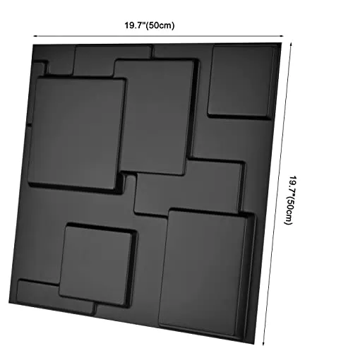 Art3d A10033BK 3D Wall Panels, Matt Black, 32 Square Feet (12 Pack)