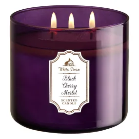 Bath & Body Works White Barn, Black Cherry Merlot 3-Wick Scented Candle 14.5 oz