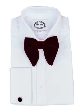 BIG MAROON VELVET BOW TIE SET