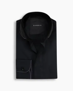 Black & Charcoal Piping Shirt