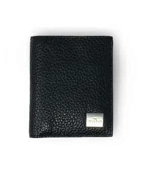 Black Textured Leather Billfold Wallet