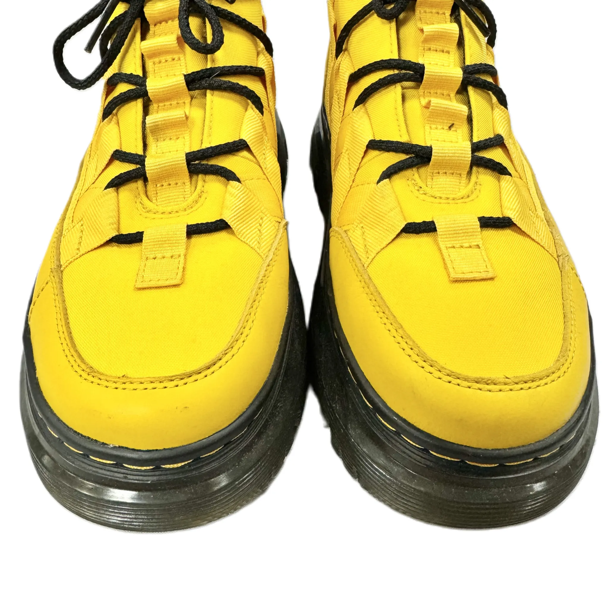 Boots Hiking By Dr Martens In Black & Yellow, Size: 9