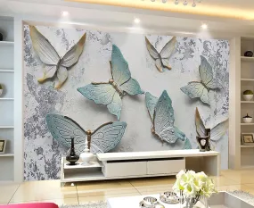 Butterfly wall stickers 3d stereoscopic wallpaper peel and stick Minimalist wall decor Modern wall mural bedroom removable wall covering