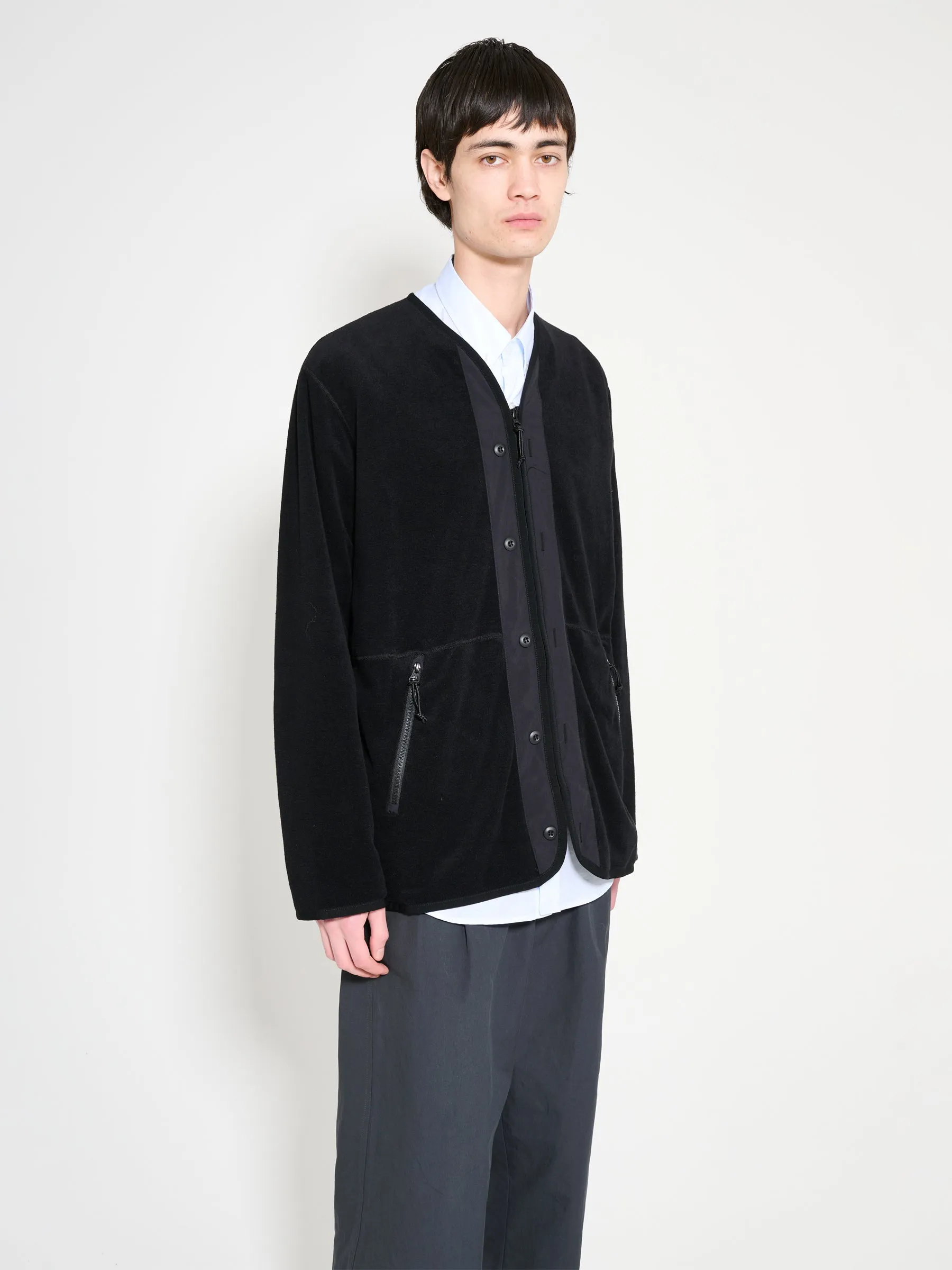 Comme des Garons Homme Pile Cardigan Black