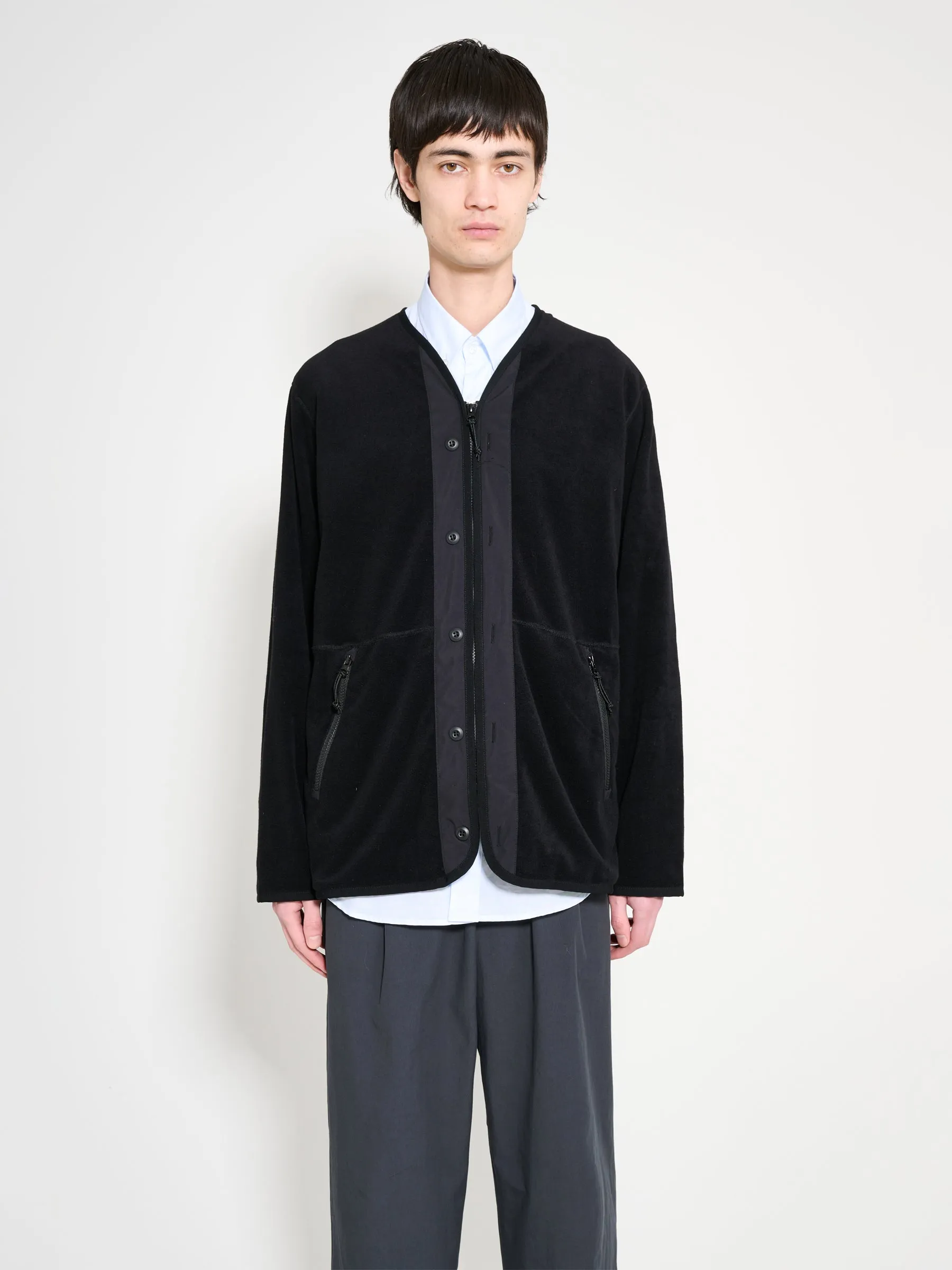 Comme des Garons Homme Pile Cardigan Black