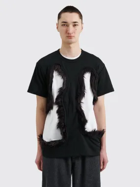 Comme des Garons Homme Plus Fake Fur Cut-Out Mesh T-shirt Black