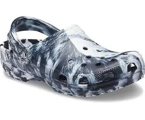 Crocs Unisex Classic Marbled Clog - Black / White