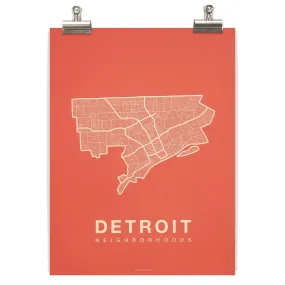 Detroit Neighborhood Map - Coral