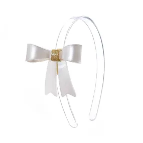 French Bow Pearlized White Headband