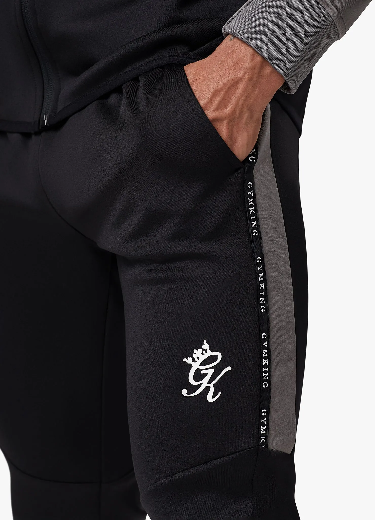 Gym King Taped Core Plus Tracksuit - Black/Steel