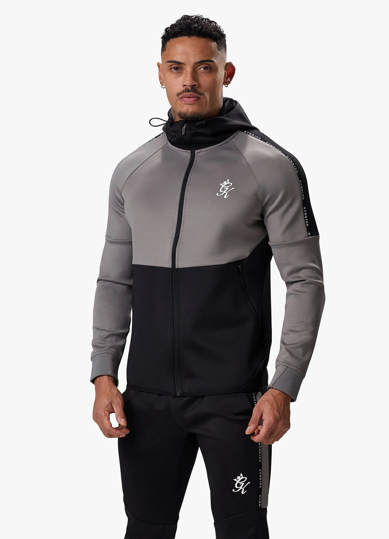 Gym King Taped Core Plus Tracksuit - Black/Steel