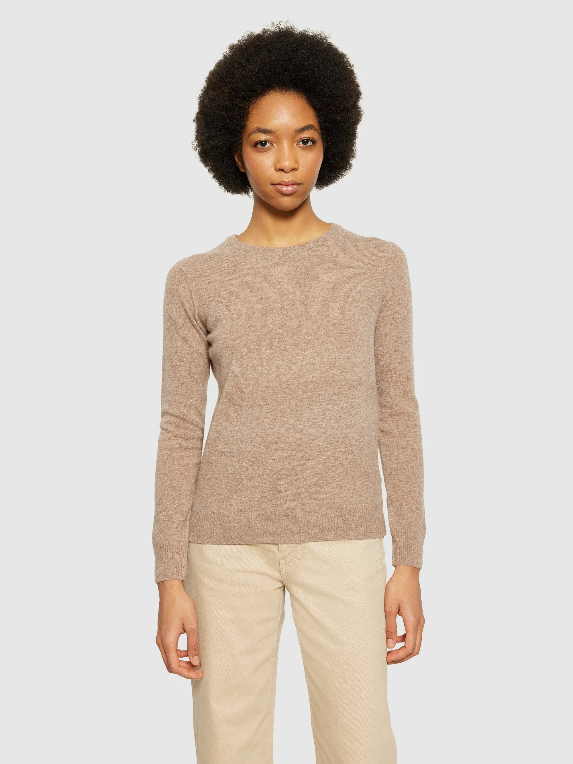 Lambswool crew neck - Kelp melange