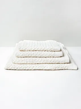 Lattice Linen Towel, Ivory