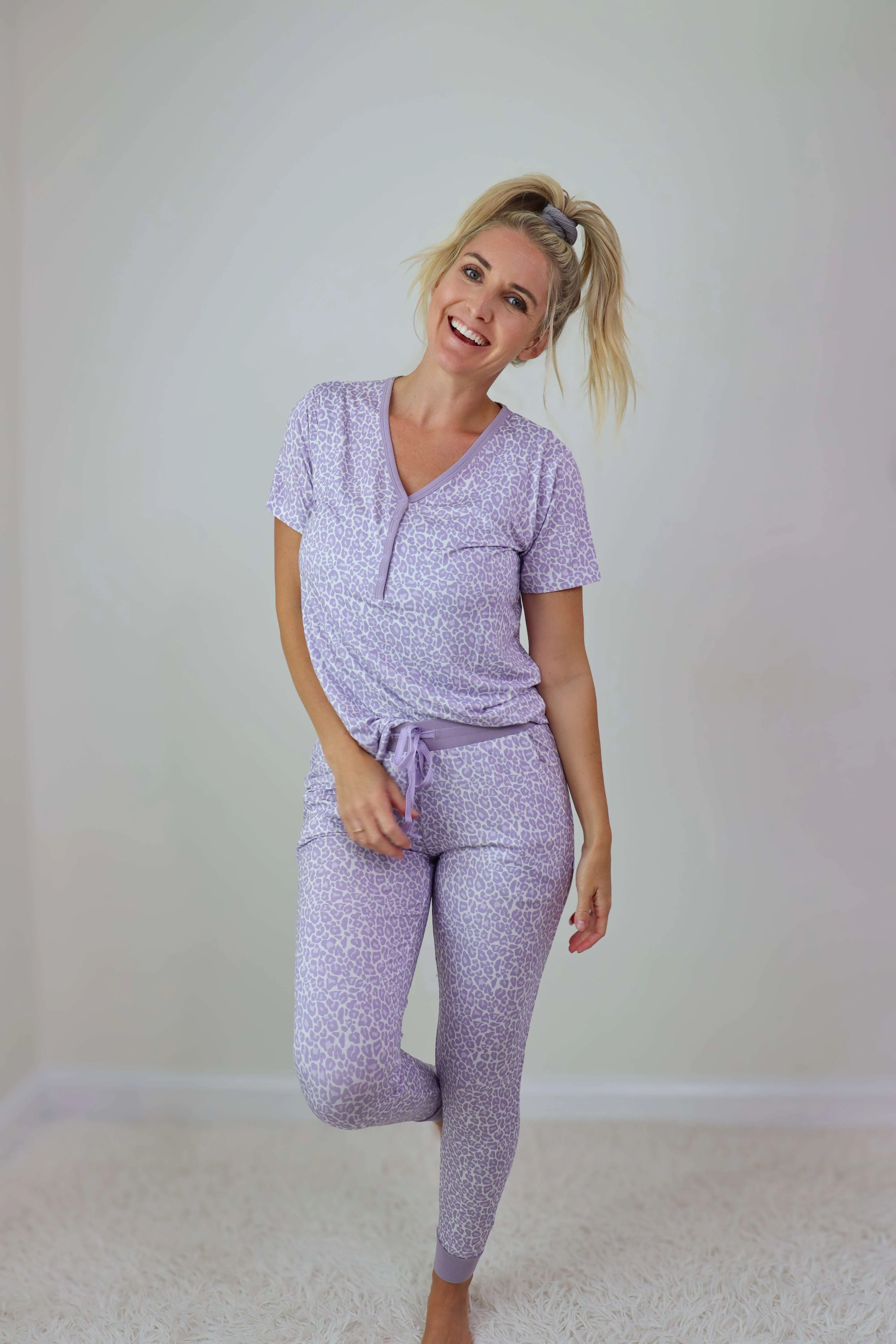 Lavender Leopard Dream Jogger Pajamas