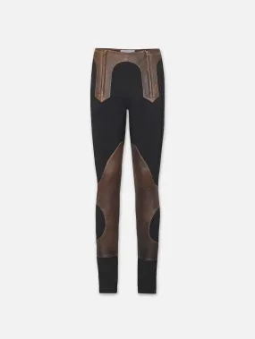 Leather Combo Pant -- Black Multi