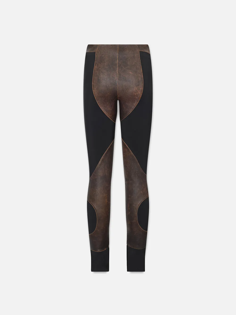 Leather Combo Pant -- Black Multi