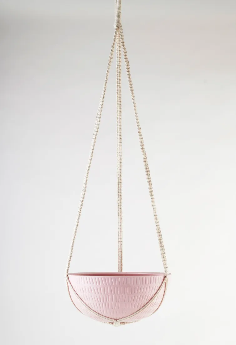 Macrame Hanging Planter⎮Pink