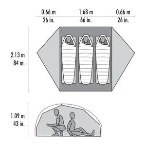 MSR FreeLite™ 3-Person Ultralight Backpacking Tent