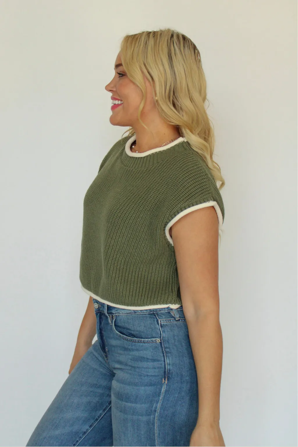 No Complaints Sweater Tank in Olive