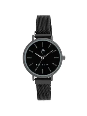 ROBIN Round Face Mesh Bracelet Watch in Black, 33mm