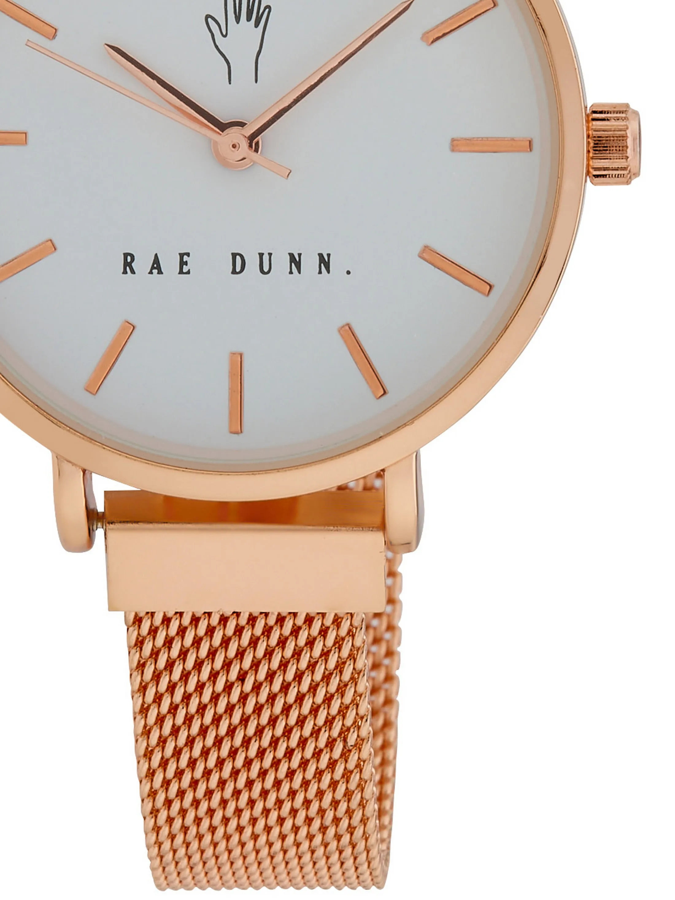 ROBIN Round Face Mesh Bracelet Watch in Rose Gold, 33mm