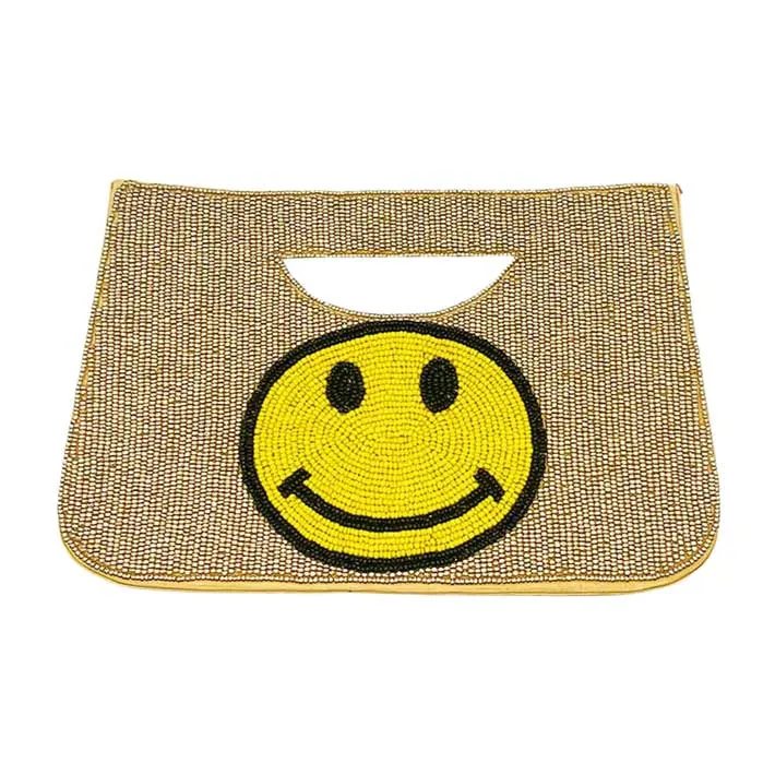 Smile Seed Beaded Tote Crossbody Bag