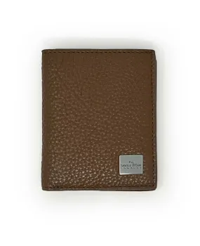 Tan Textured Leather Billfold Wallet